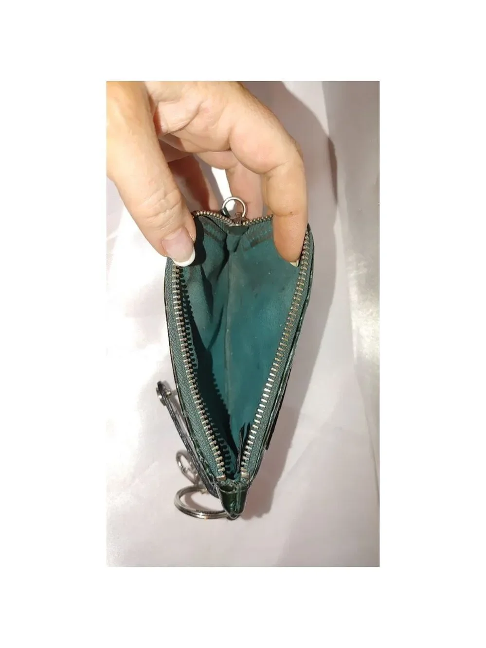 Brighton Green Patent Croc Embossed Keychain Accessories Pouch
